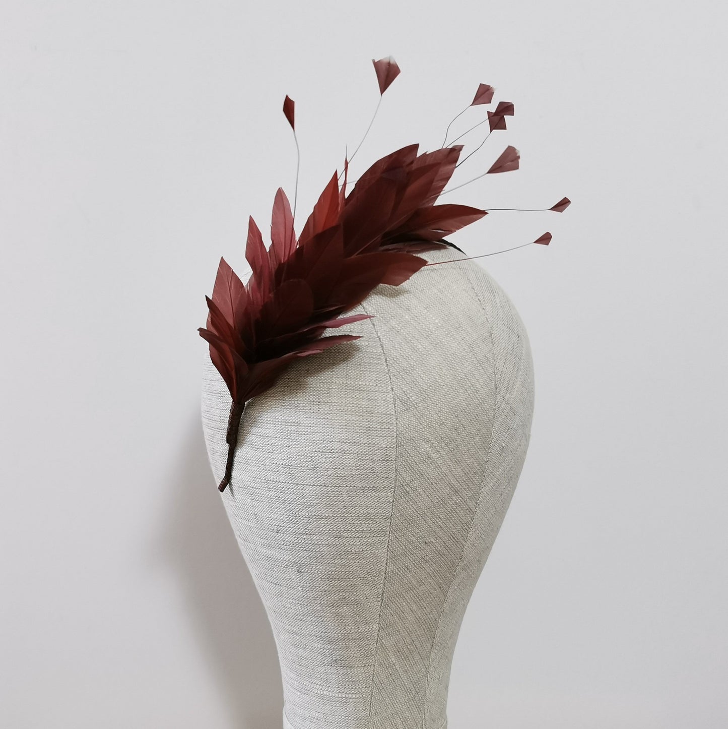 LUNA Feather Headband Fascinator in Brown