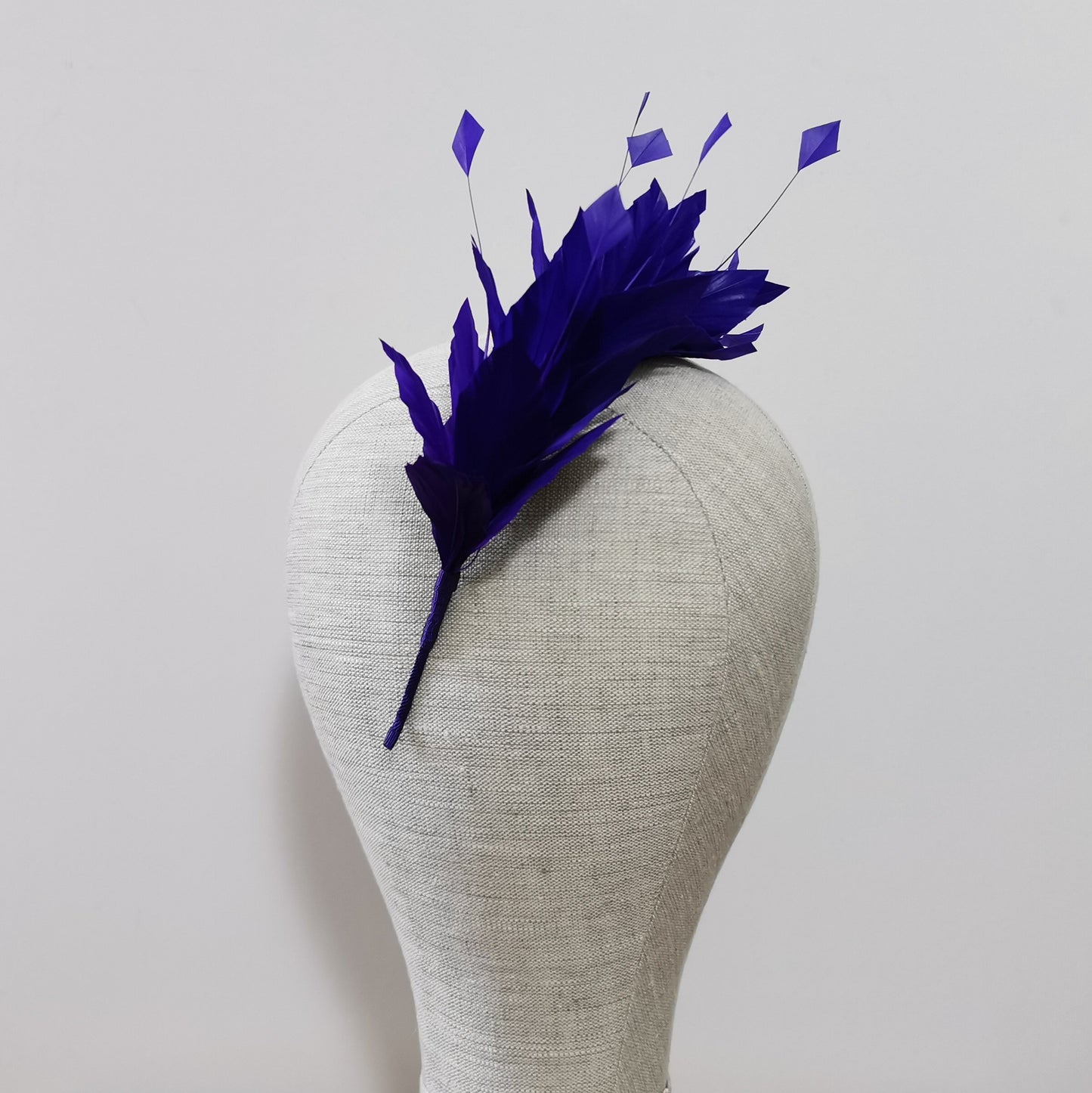 LUNA Feather Headband Fascinator in Purple