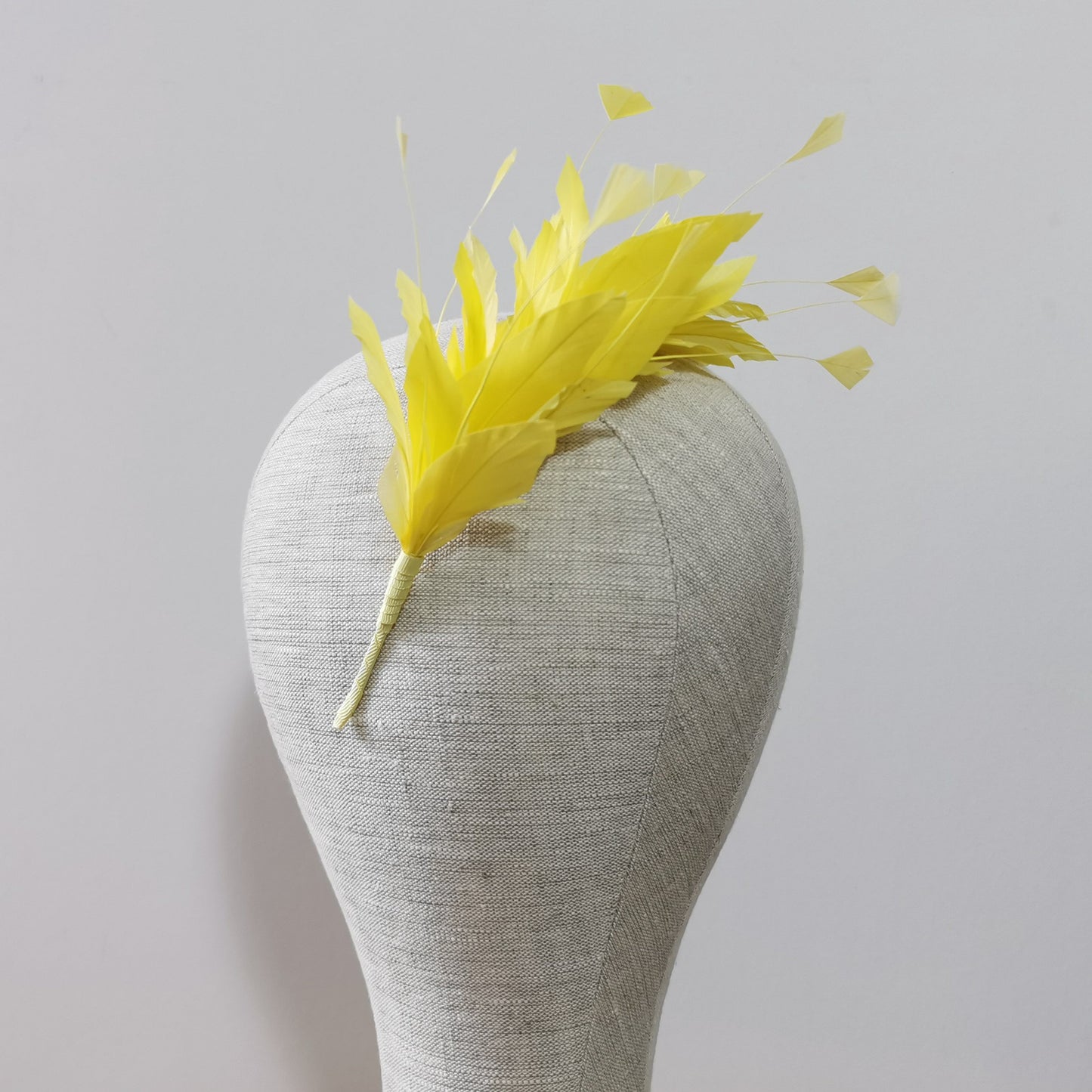 LUNA Feather Headband Fascinator in Primrose Yellow