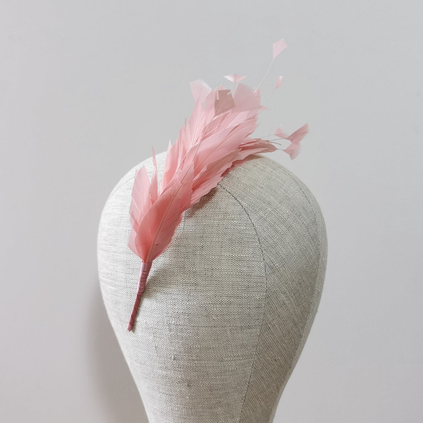 LUNA Feather Headband Fascinator in Dusky Pink