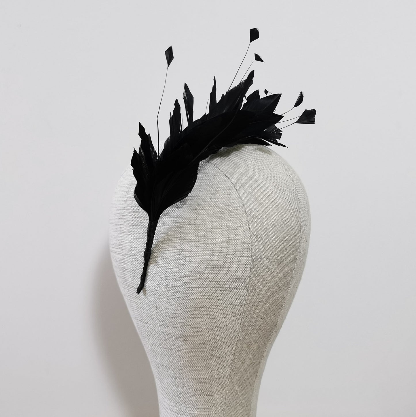 LUNA Feather Headband Fascinator in Black
