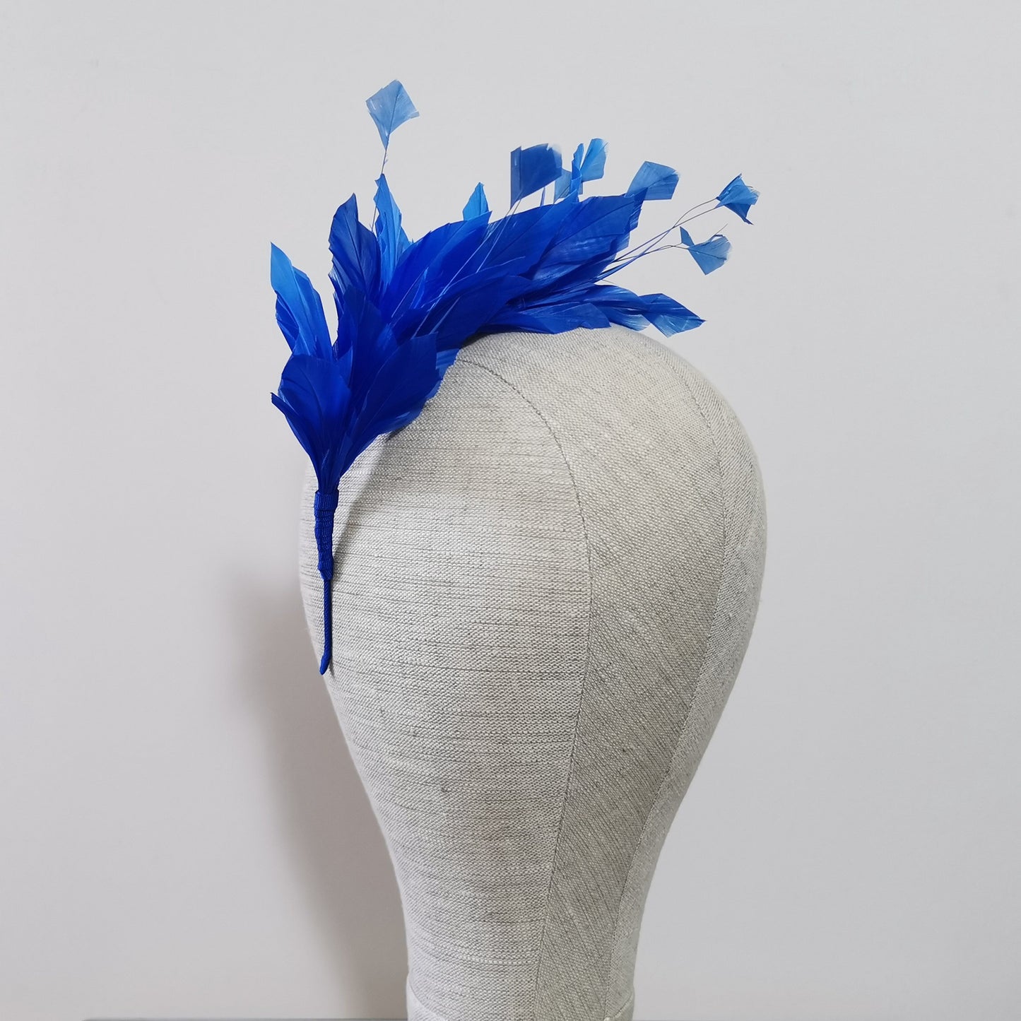 LUNA Feather Headband Fascinator in Royal Blue