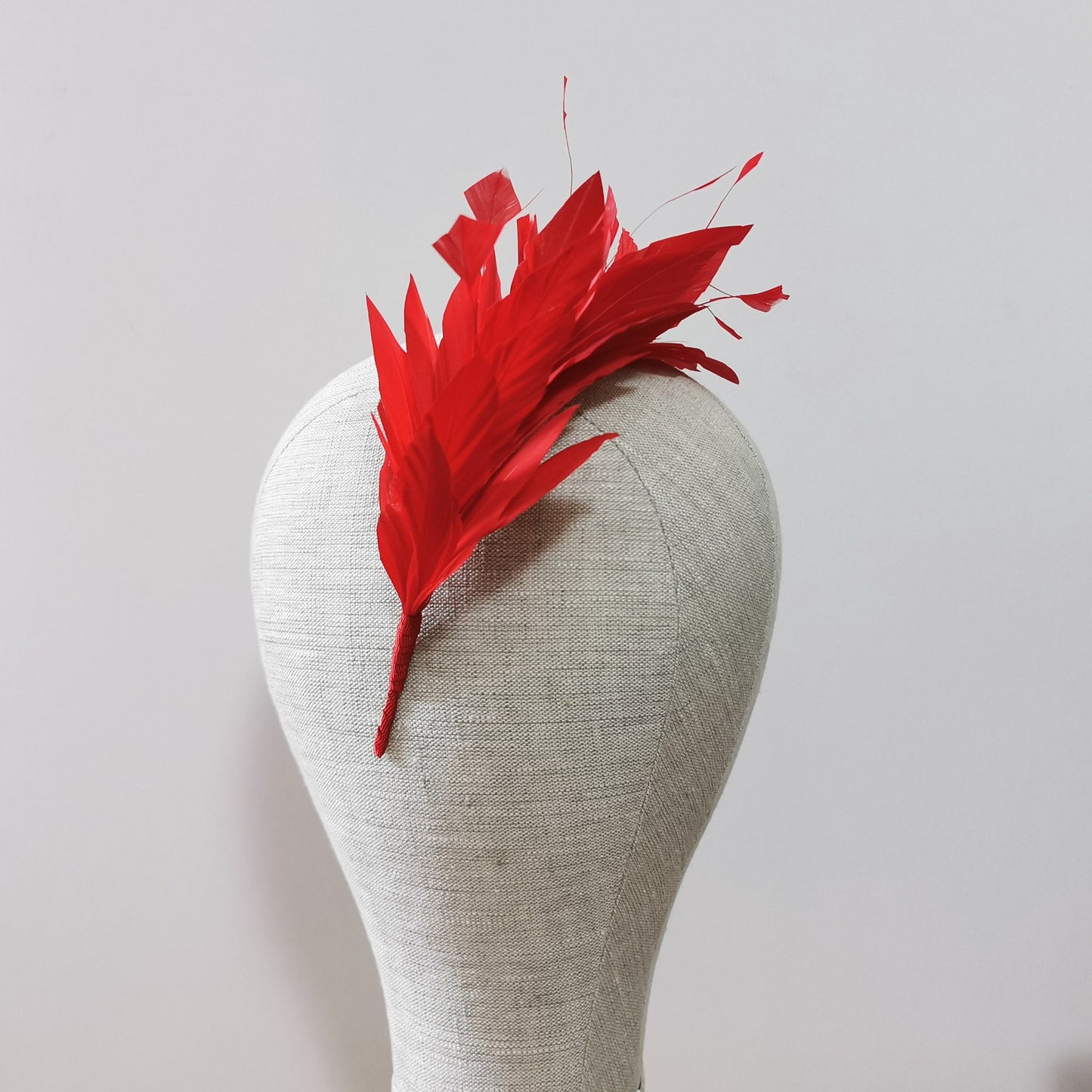 LUNA Feather Headband Fascinator in Red