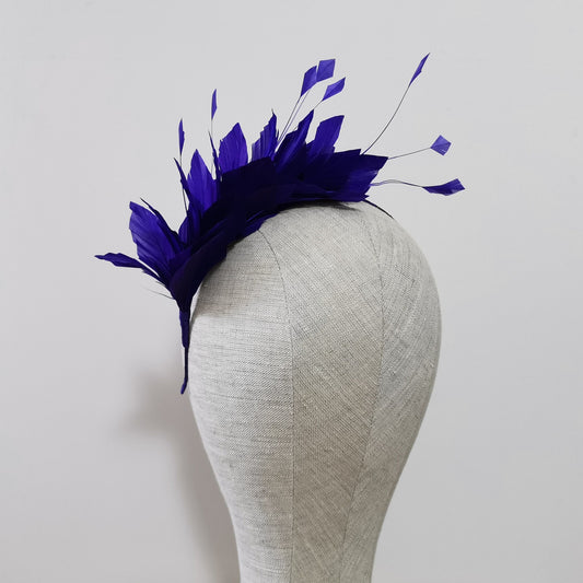 LUNA Feather Headband Fascinator in Purple